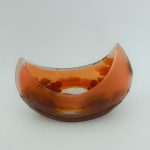 Galle cameo glass landscape crescent shaped vase