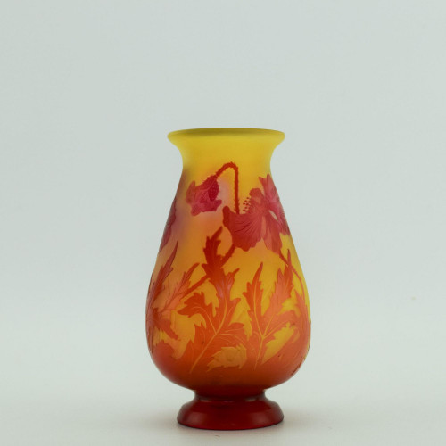 Galle cameo poppy footed vase