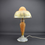 Daum Enameled Winter Landscape Table Lamp C1910