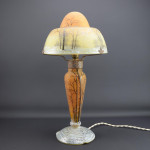 Daum Enameled Winter Landscape Table Lamp C1910