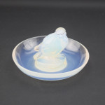 Rene Lalique opalescent glass moineau ashtray