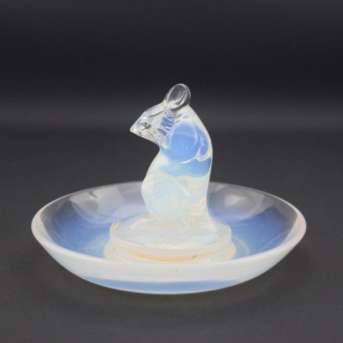 Rene Lalique opalescent Souris (mouse) ashtray