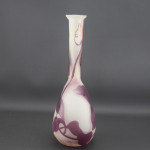 Galle cameo glass banjo shaped Clematis vase