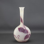 Galle cameo glass banjo shaped Clematis vase