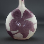 Galle cameo glass banjo shaped Clematis vase