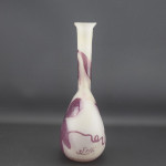 Galle cameo glass banjo shaped Clematis vase