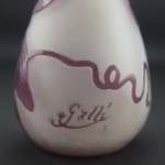 Galle cameo glass banjo shaped Clematis vase