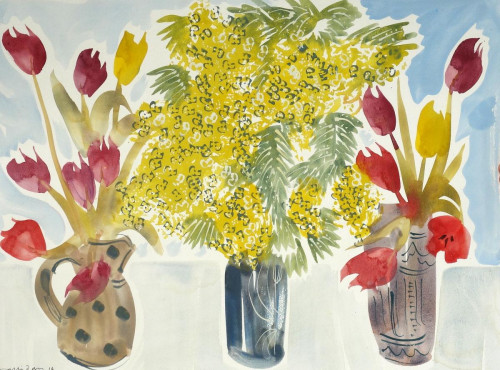 Tulips with Mimosa