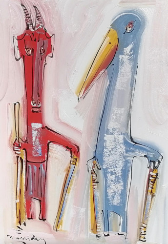 Carnival Figures on Stilts from 'Petrushka'.