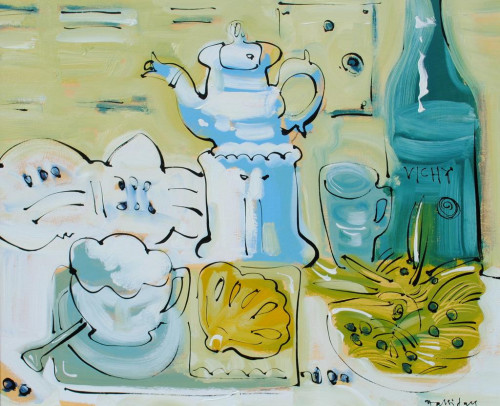 Breakfast for Tante Leonie at Illiers Combray, huile sur toile.