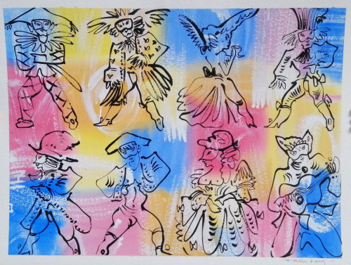 Eight characters from the Venice Carnival