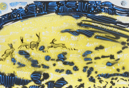 'Hares in Rape seed'