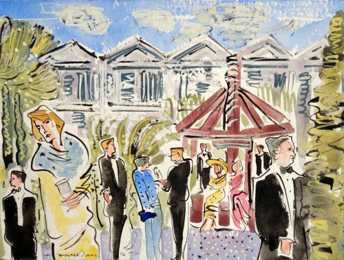 An evening at Garsington ,  28cm x 38cm , £495