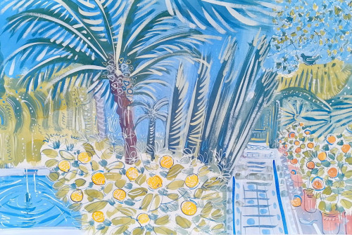 Path and Fountain at Villa Oasis