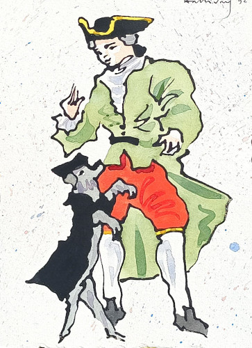 Boy with dog, Meissen