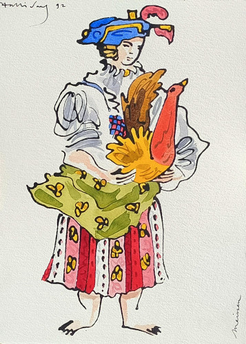 Meissen figurine, Girl with Hen