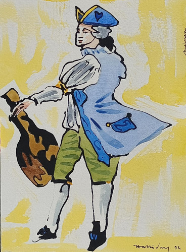 Meissen figurine, man with guitar