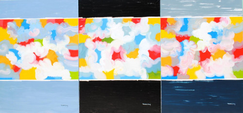 'Clouds' Tryptich  3.5m wide x 1.62m high