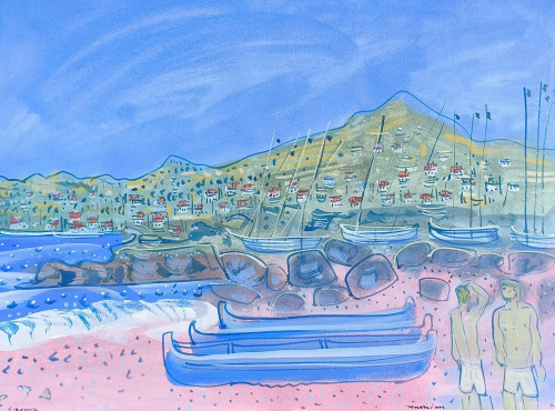 Boats on the beach at Socca