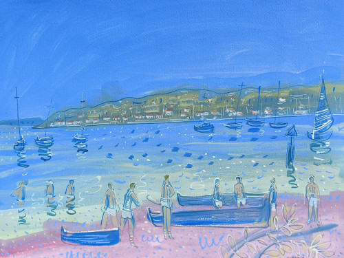 Socca, boats on the beach