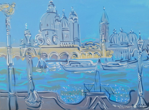 Venice, vue de la Piazzetta vers la Salute