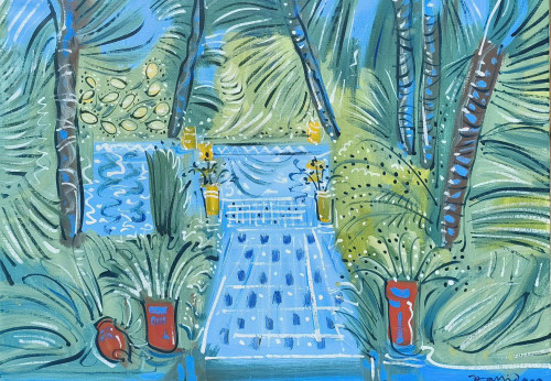 Path to the Pond at Jardin Majorelle