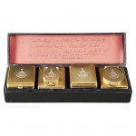 Boxed Silver Gilt Desk Set