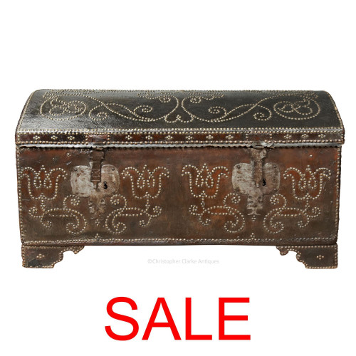 Leather Covered Domed Trunk