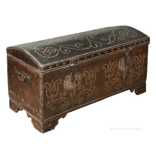 Leather Covered Domed Trunk
