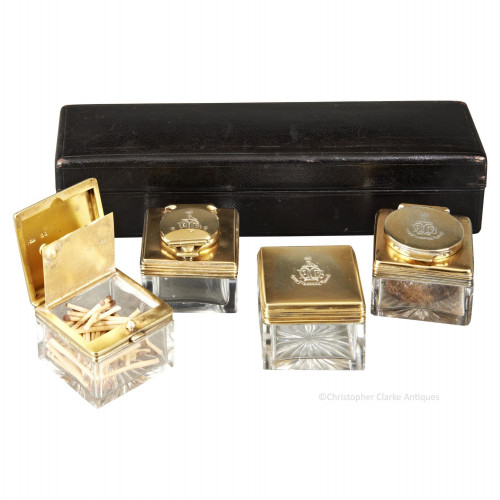 Boxed Silver Gilt Desk Set