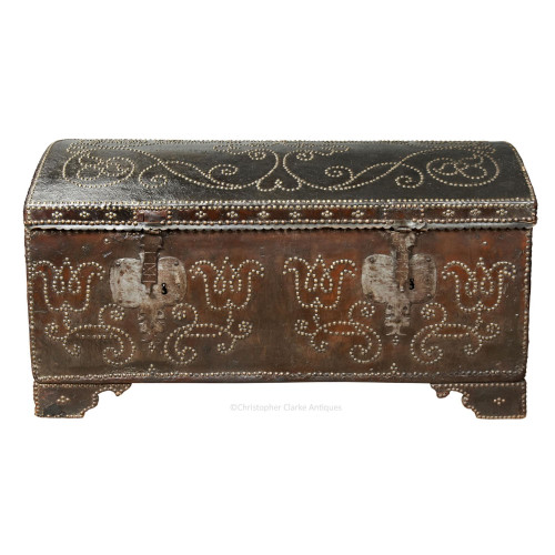 Leather Covered Domed Trunk