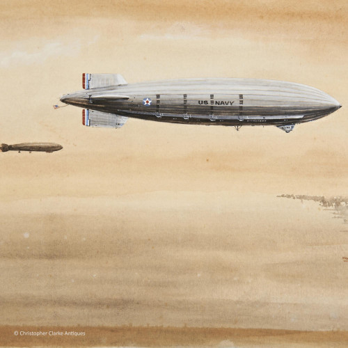 The US Navy Macon ZRS-5 Airship by Norman Wilkinson