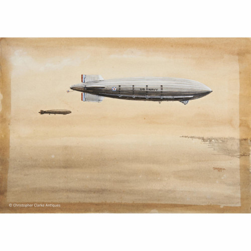 The US Navy Macon ZRS-5 Airship by Norman Wilkinson