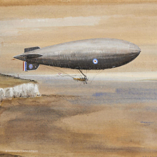 An Airship over Dover by Norman Wilkinson