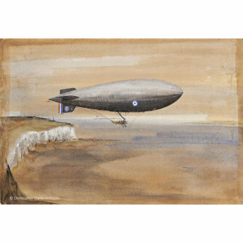 An Airship over Dover by Norman Wilkinson