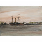 SOLD Steam Paddle Ship at Chatham Docks likely by Harry Price