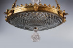 A Regency period gilt bronze and cut glass dish light