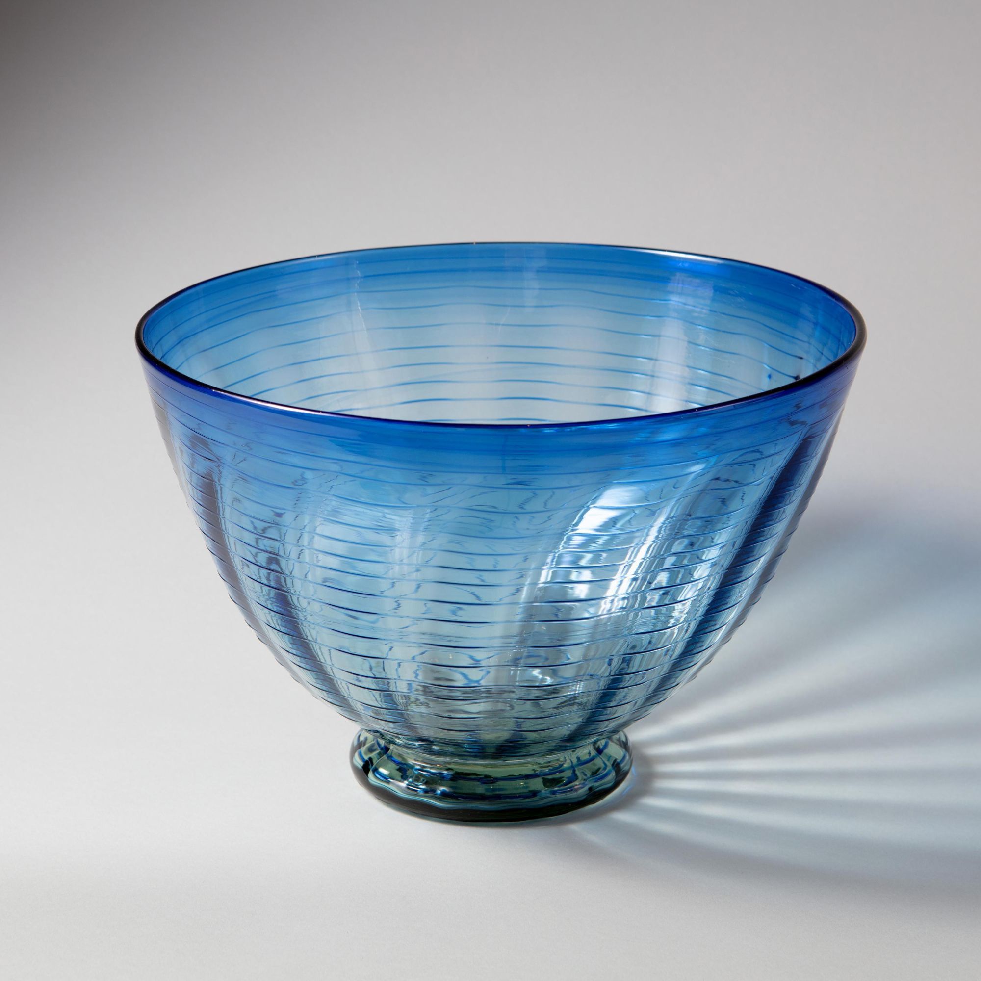 A James Powell & Sons threaded glass vase