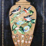 A pair of Victorian decoupage panels