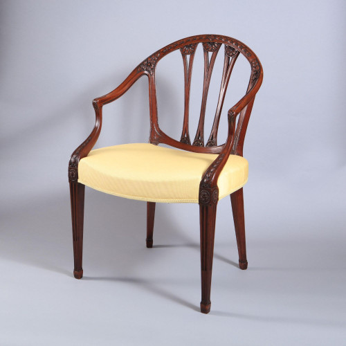 A George III Hepplewhite period mahogany armchair