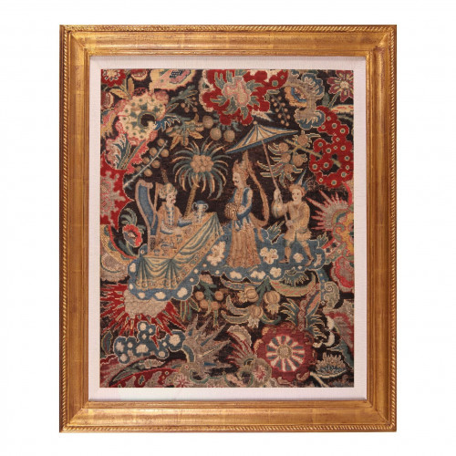 An early 18th century bizarre style needlework picture