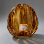 Flavio Poli amber coloured vase