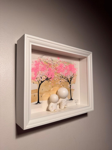 Mini blossoms white frame