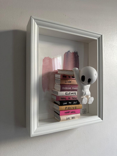 Pink and white hang mini book