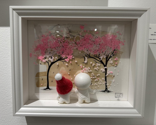 Mini blossoms white frame