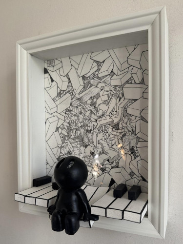 Piano black and white