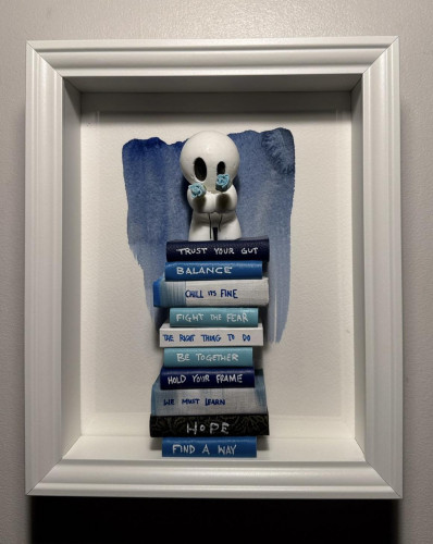 Books mini - Blue two rose