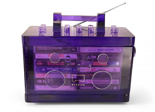 Rhyme Capsule mini BoomBox sculpture - Purple