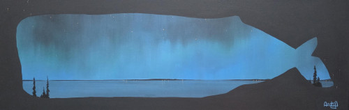 Cachalot sous les lumières du nord