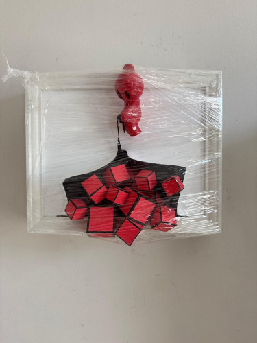 Cube red hang zip hori